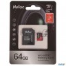 Флеш карта Microsd Card Netac P500 Extreme Pro 64gb, Retail Version W/sd Adapter