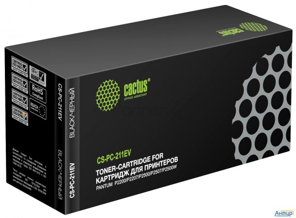 Картридж лазерный Cactus Cs-pc-211ev Pc-211ev/pc-211p черный (1600стр.) для Pantum M6500/m6500w/m650