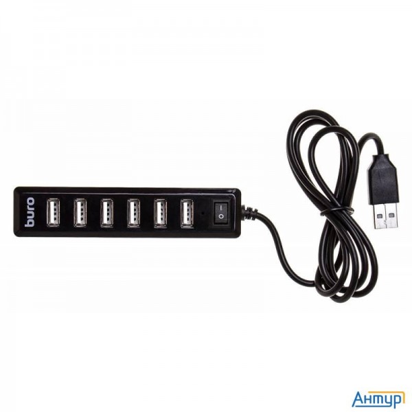 Buro Bu-hub7-1.0-u2.0 Хаб (разветвитель) черный (436334)