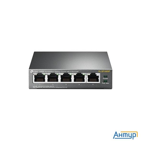 Tp-link Tl-sf1005p 5-портовый 10/100 Мбит/с настольный коммутатор с 4 портами Poe Smb