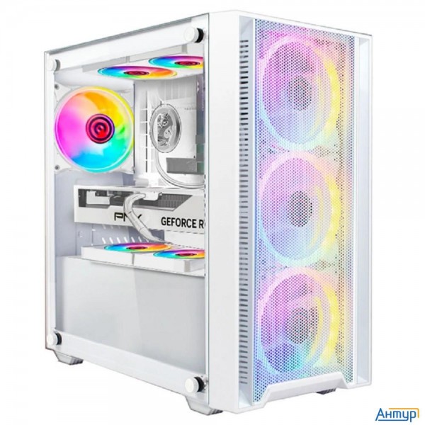 Ginzzu Cl640 Matx Fan 4*12frgb  передняя панель Сетка Белый