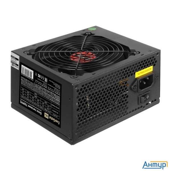 Exegate Ex260645rus-pc Блок питания 700w Exegate 700ppe (atx, Apfc, Pc, КПД 80% (80 Plus), 12cm Fan,