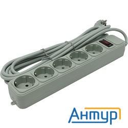 Exegate Ex221189rus Сетевой фильтр Exegate Sp-5-5g (5 розеток, 5м, евровилка, серый)