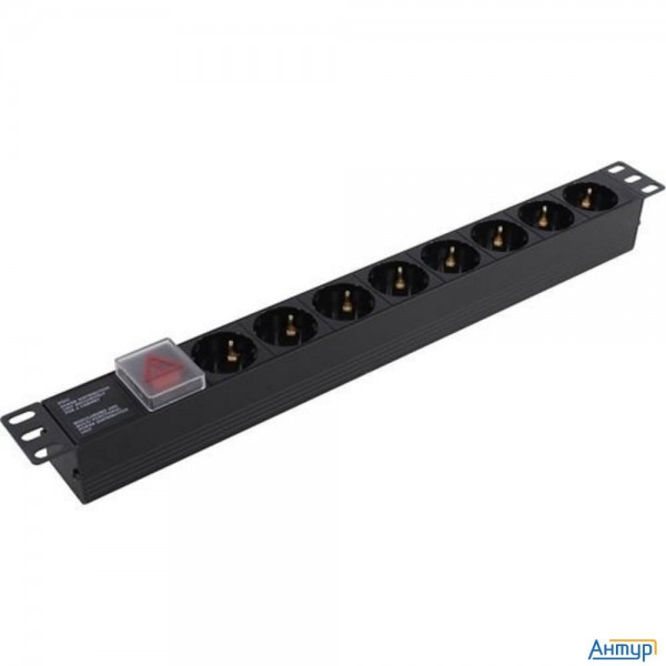Exegate Ex280840rus Блок розеток Exegate Serverpro Pdu-19h801 Al-8s-c14-sw, 19", 1u, Алюм., 8schuko,
