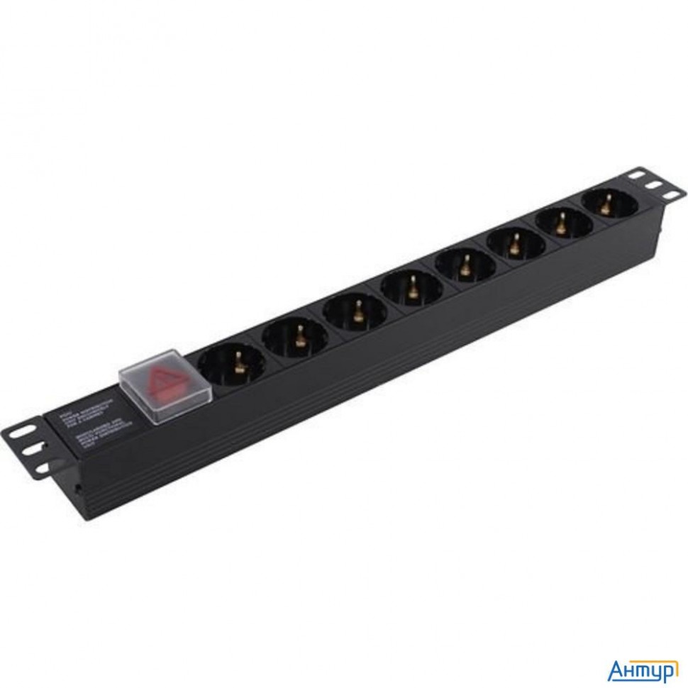 Exegate Ex280840rus Блок розеток Exegate Serverpro Pdu-19h801 Al-8s-c14-sw, 19", 1u, Алюм., 8schuko,