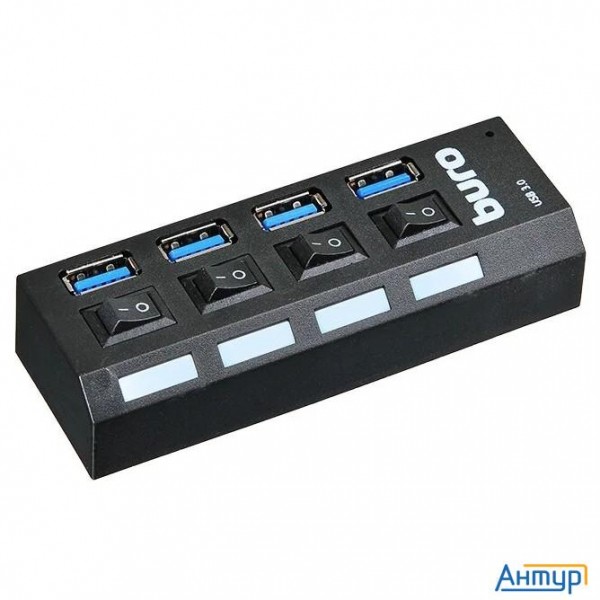 Buro Bu-hub4-u3.0-l Разветвитель Usb 3.0 4порт. черный (389737)