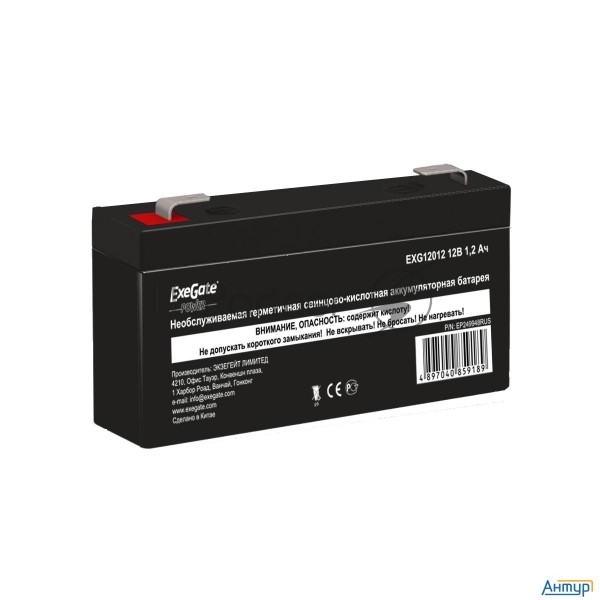 Батарея Exegate Ep249948rus Dt 12012/exg12012 (12v 1.2ah), клеммы F1
