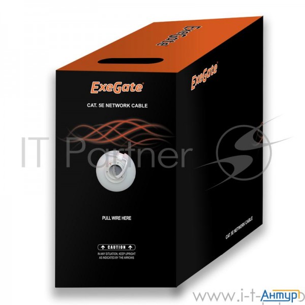 Exegate Ex138967rus Кабель Ftp 4 пары кат.5e Exegate медь, экран, 305м Pullbox, серый