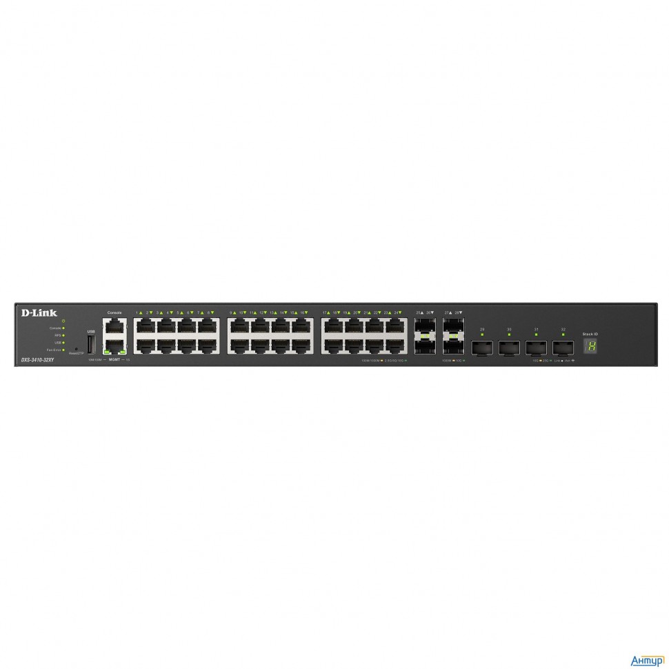 D-link Dxs-3410-32sy/a1a Управляемый L3 стекируемый коммутатор с 28 портами 10gbase-x Sfp+ и 4 порта