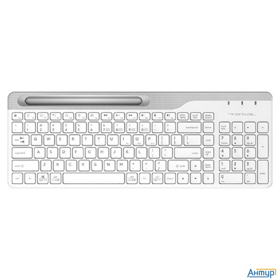 Клавиатура A4tech Fstyler Fbk25 белый/серый Usb беспроводная Bt/radio Slim Multimedia