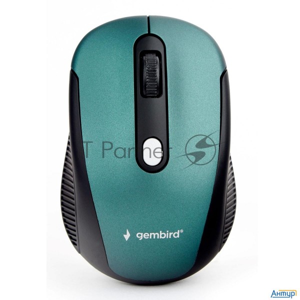 Мышь беспров. Gembird Musw-420-2, 2.4ГГц, зеленый,soft Touch, 4кн, 1600dpi, блистер