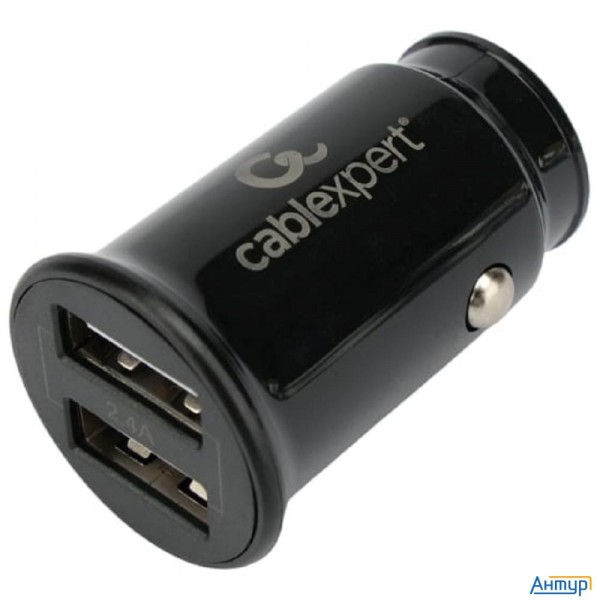 Cablexpert Автомобильное зарядное устройство 12Вт, 2.4А, 2xusb, черный, пакет (mp3a-uc-car21)