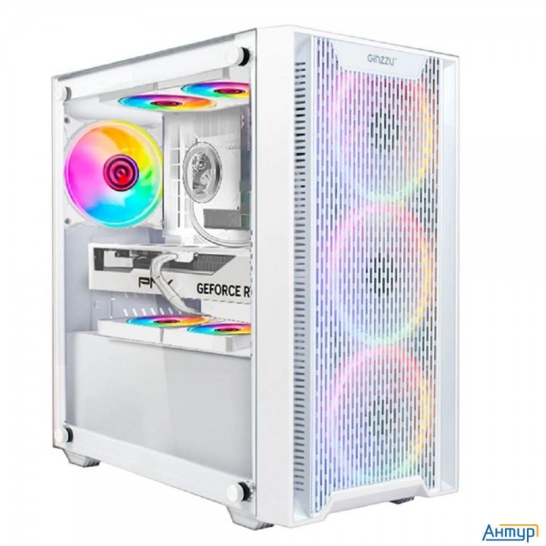 Ginzzu Cl660 Matx Fan 4*12frgb  передняя панель Решетка Белый