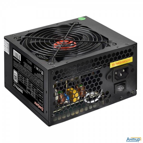 Exegate Ex282040rus-oem Блок питания 500w Exegate 500pph-lt Oem, Atx, Black, 80+, Apfc, 12cm, 24p, (