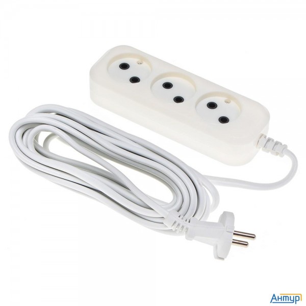 Buro Сетевой удлинитель 3 розетки, 5 метров, (bu-psl3.5/w), белый (пакет ПЭ) {475339}