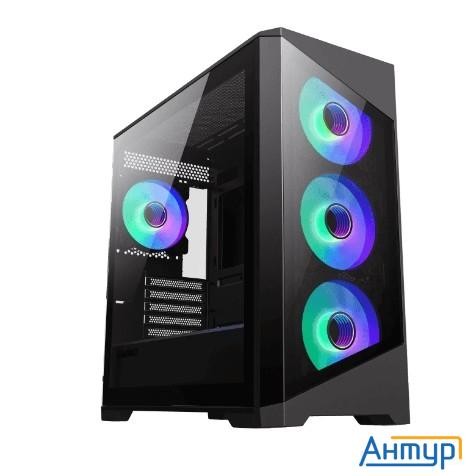Gamemax Корпус Destroyer Tgb без БП(matx, Черн.,usb3.0, Зак.стек., 4*120мм. Argb , пыл.фильтр)