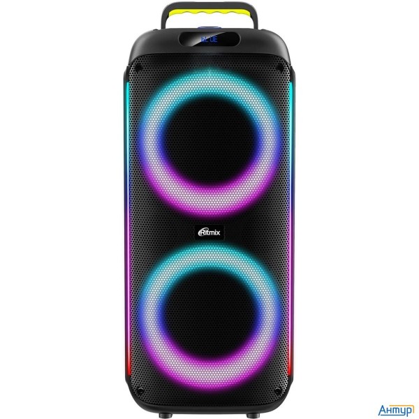 Ritmix Sp-640b черный {bluetooth, Fm-радио, Rgb-подсветка, Aux, Usb, Microsd (до 32 Гб, Mp3), диспле
