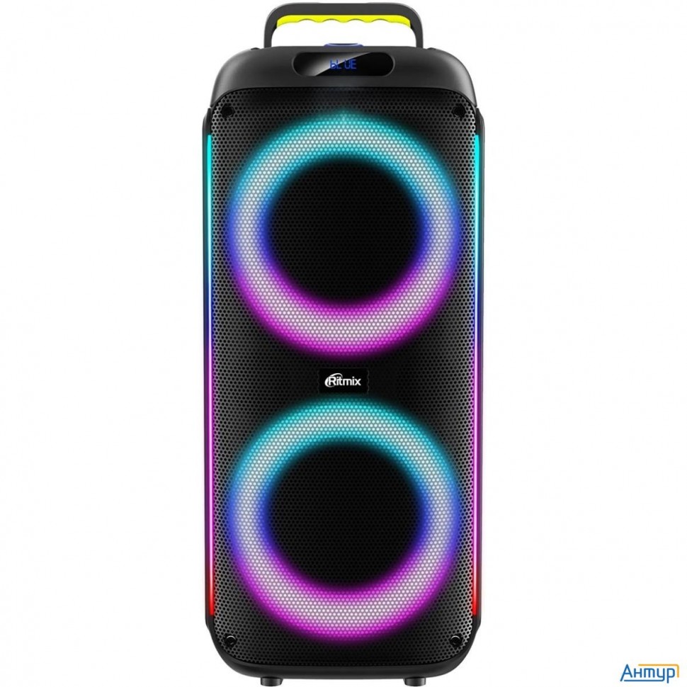 Ritmix Sp-640b черный {bluetooth, Fm-радио, Rgb-подсветка, Aux, Usb, Microsd (до 32 Гб, Mp3), диспле