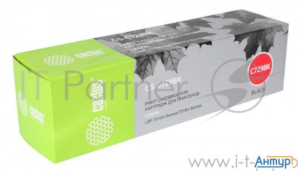 729bk_cactus Картридж Cactus (cs-c729bk) для принтеров Canon I-sensys Lbp7010c/ Lbp7018c,