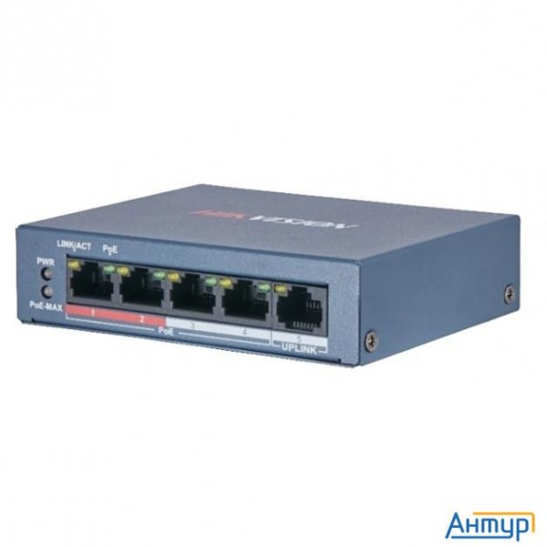 Hikvision Ds-3e0105p-e/m(b) 4 Rj45 100m Poe с грозозащитой 6кВ