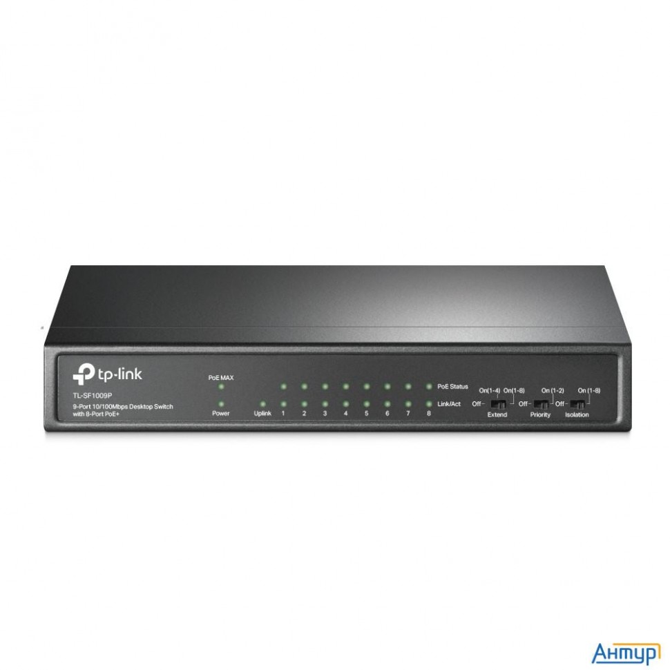 Tp-link Tl-sf1009p 9-портовый настольный 10/100 Мбит/с коммутатор с 8 портами Poe+