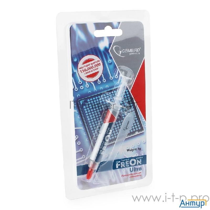 Термо паста Gembird Freon Ultra Gf 21 3 для радиаторов, 3гр, шприц