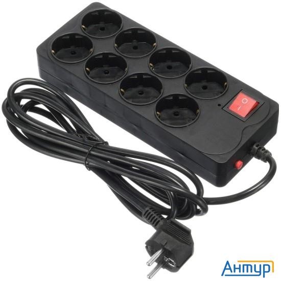 Buro Сетевой фильтр 8 розеток (800sh-5-b),5м, черный коробка {1180915}
