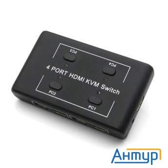 Orient Hs41, Hdmi Kvm переключатель на 4 устройства, порты Hdm + 2xusb (клавиатура+мышь), поддержка