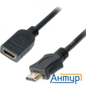Удлинитель кабеля Hdmi Cablexpert Cc-hdmi4x-0.5m, 0.5 м, V2.0, 19m/19f, черный, экран