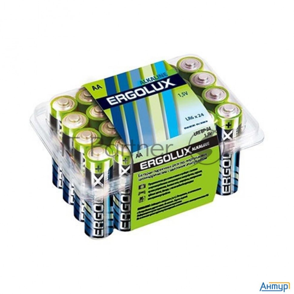 Элемент питания алкалиновый Lr6 Alkaline Bp-24 (уп.24шт) New Ergolux 14212