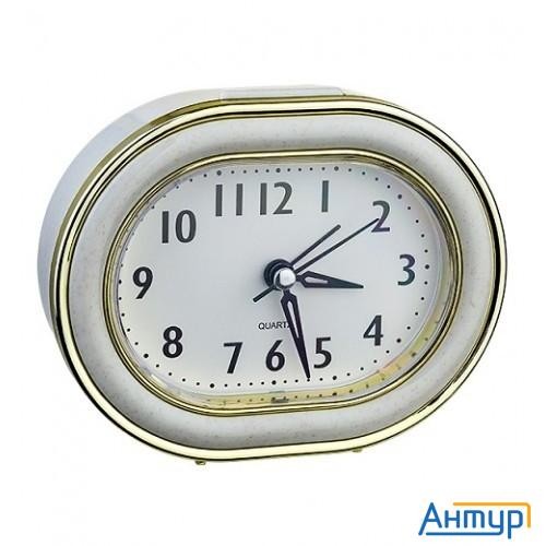 Perfeo Quartz часы-будильник "pf-tc-017", овальные 10,5*12,5 см, подсветка, хаки