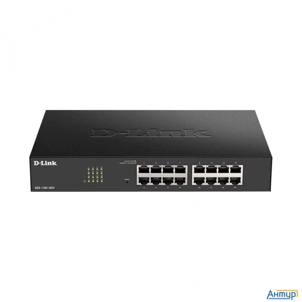 D-link Dgs-1100-16v2/a2a Настраиваемый L2 коммутатор C 16 портами 10/100/1000base-t