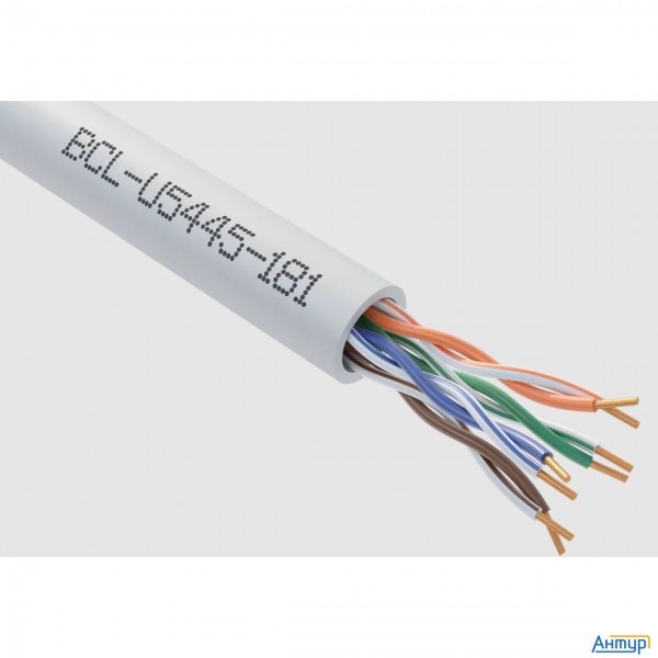 Кабель витая пара Bion Bcl-u5445-181 U/utp, кат.5e, 4x2x0,455мм Awg 25, медь, одножильный, Pvc, для