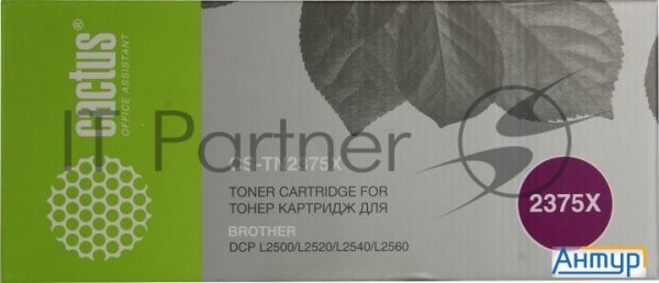 Картридж лазерный Cactus Cs-tn2375x черный (5200стр.) для Brother Dcp L2500/l2520/l2540/l2560