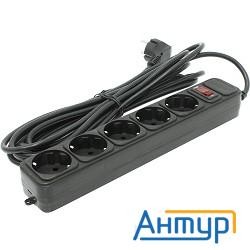 Exegate Ex221188rus Сетевой фильтр Exegate Sp-5-5b (5 розеток, 5м, евровилка, черный)