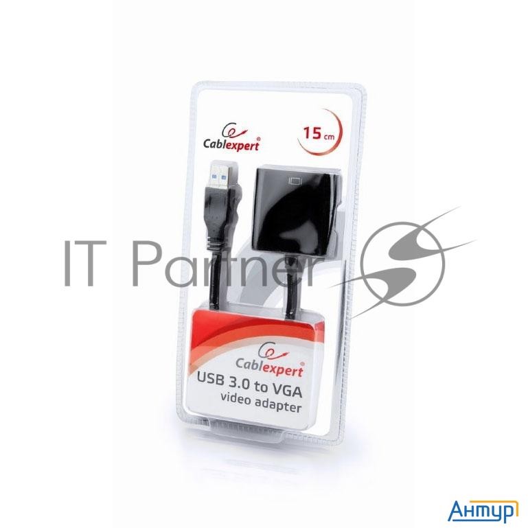 Видеоадаптер (конвертер) Usb 3.0 --> Vga Cablexpert Ab-u3m-vgaf-01, черный