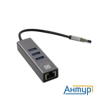 5bites Кабель-адаптер Ua3-45-11bk Usb3.0 сетевая карта / 3*usb3.0 / Rj45 1g / Al / Grey