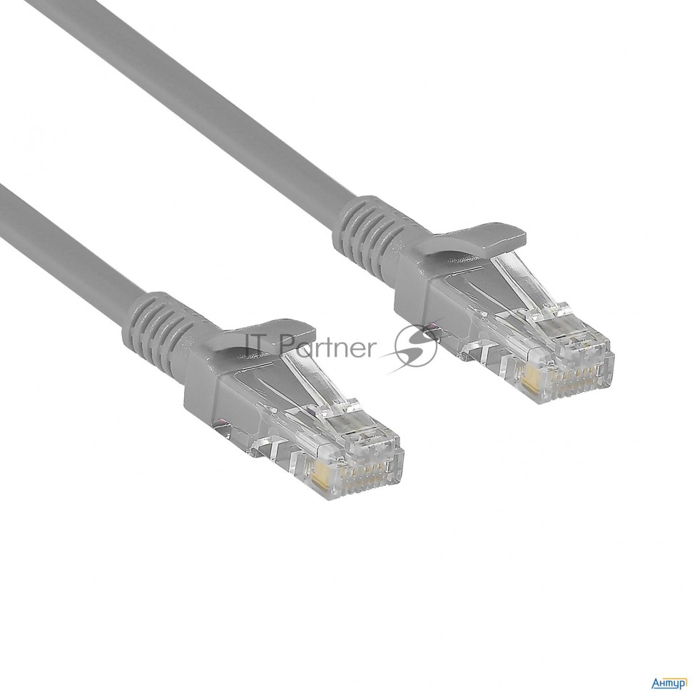 Патч-корд Exegate Utp-rj45-rj45-c6-cu-1m-gy, Utp, Cat.6, 1м, медь, серый