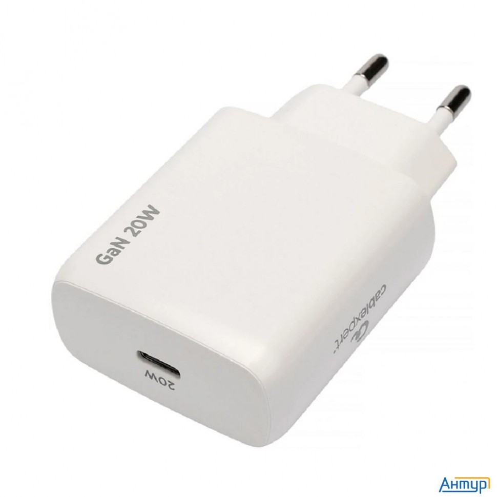 Cablexpert зарядное устройство 20Вт Gan, 3А, Qc4.0/pd, 1xtype-c, белый, (mp3a-pc-59)