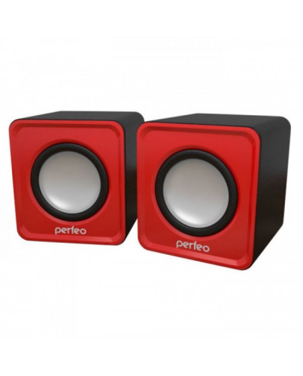 Perfeo колонки "wave" 2.0, мощность 2х3Вт (rms), красный, Usb