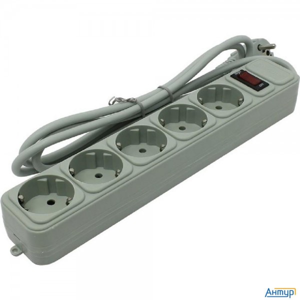 Exegate Ex266862rus Сетевой фильтр Exegate Sp-5-1.5g (5 розеток, 1.5м, евровилка, светло-серый)