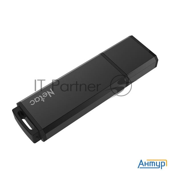 Флеш Диск Netac U351 64gb  Nt03u351n 064g 30bk , Usb3.0, с колпачком, металлическая ч рная