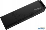Флеш Диск Netac U351 64gb  Nt03u351n 064g 30bk , Usb3.0, с колпачком, металлическая ч рная