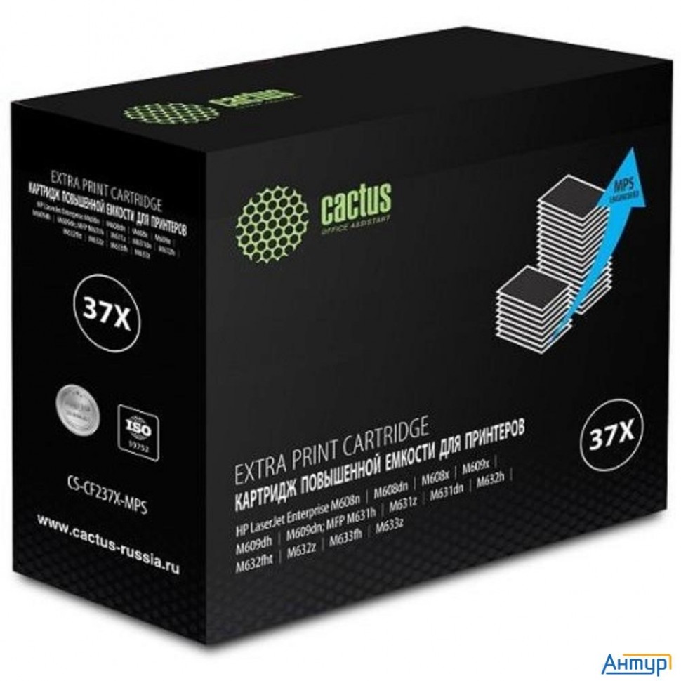 Картридж лазерный Cactus Cs-cf237x-mps черный (50000стр.) для Hp Lj M608n/m608dn/m609x/m631h/m631z/m