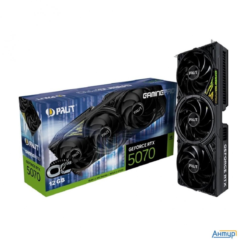 Видеокарта Palit Rtx5070 Gamingpro Oc 12gb Gddr7 192bit 3xdp Hdmi 3fan Rtl