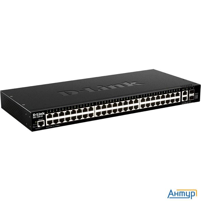 D-link Dgs-1520-52/a1a Управляемый L3 стекируемый коммутатор с 48 портами 10/100/1000base-t, 2 порта