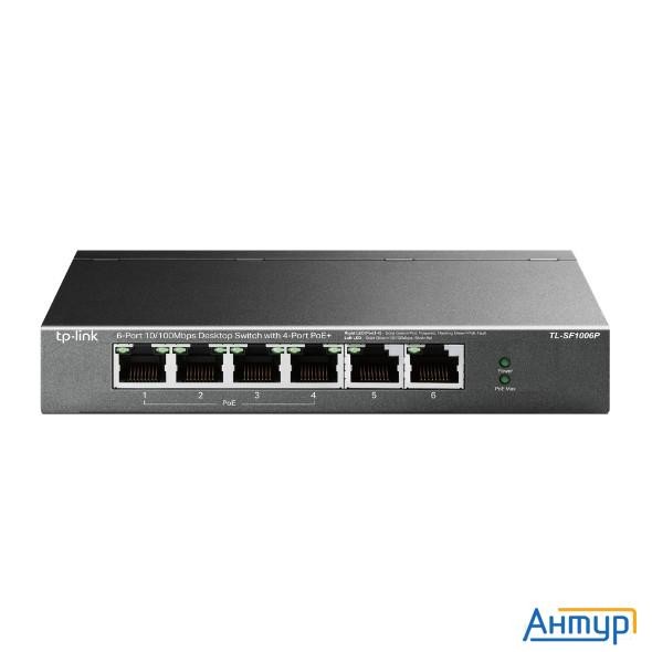 Tp-link Tl-sf1006p 6-портовый 10/100 Мбит/с настольный коммутатор с 4 портами Poe+ Smb
