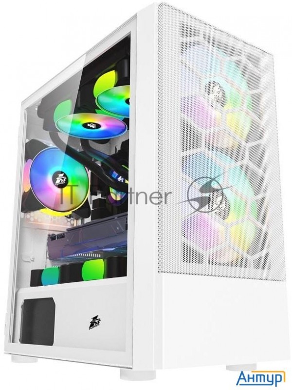 1stplayer Корпус Firebase X4-m White / Matx, Tg / 1x120mm & 2x140mm Led Fans Inc. / X4-m-wh-2f1p-w-1