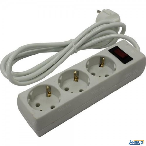 Exegate Ex279346rus Удлинитель Exegate Ec-3-1.8w (3 розетки, 1.8м, евровилка, белый)