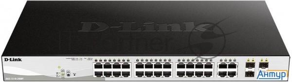Коммутатор D-link Dgs-1210-28mp/fl1a, L2 Managed Switch With 24 10/100/1000base-t Ports And 4 100/10